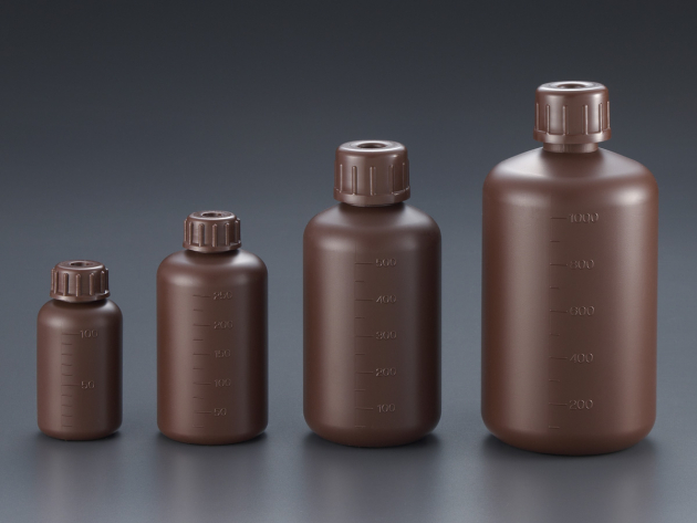 HDPE細口茶色瓶(附內蓋)